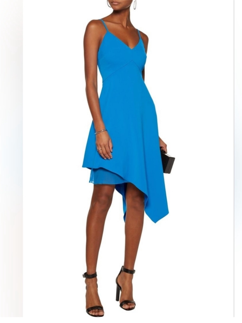 Alice+Olivia by Stacey Bendet Jewel Blue Spaghetti Strap Asymmetric Dress/4/NWT